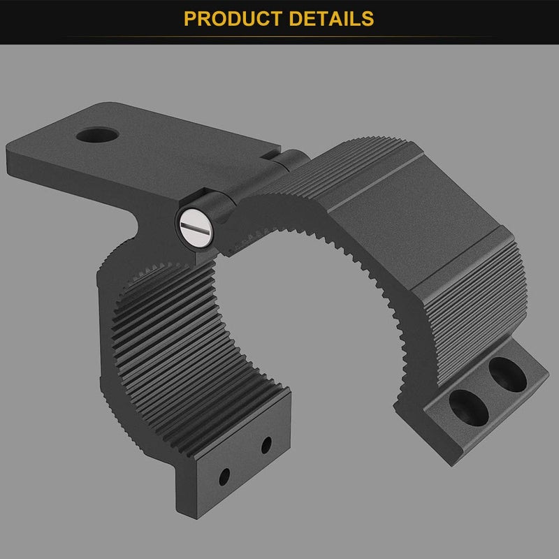 Audak 1 Pair Aluminum Mounting Bracket Kit Tube Clamp for 1.625 1.75 1.875 2 Inch Bullbar Roof Rack Roll Cage Horizontal Bar (1.6 to 2 Inch Adjustable) - Image 3